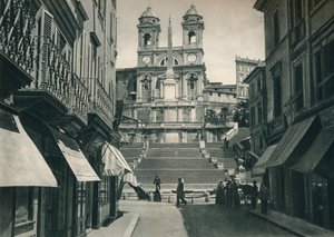 Escalier Espagnol et église de la Trinité-des-Monts, Rome, Italie, 1927
