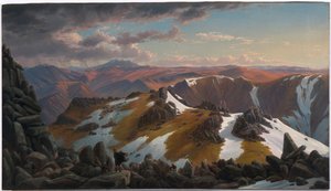 Vue nord-est depuis le sommet nord du mont Kosciusko