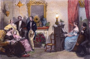 Concert familial, scène de En été à Paris par Jules Janin - Eugene Louis Lami