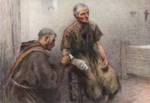 Frère Bentivoglia soigne un lépreux