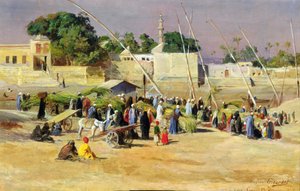 Vendeurs de roseaux sur le Nil - Eugene Alexis Girardet