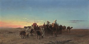 La caravane au crépuscule