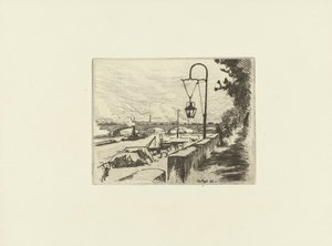 Vue de la ville avec le pont d
