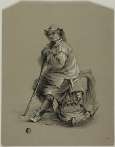 Pêcheur assis sur un casier à homard - Eugene Bléry