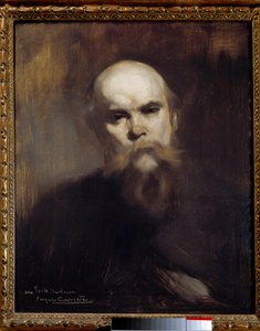 Portrait du poète français Paul Verlaine (1844-1896) Peinture d