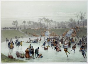 Les patineurs au bois de Boulogne - Eugene Charles Francois Guerard
