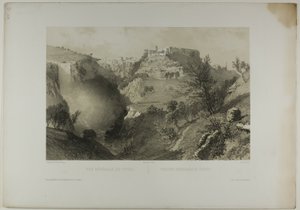 Vue générale de Tivoli, planche dix-sept de Italie Monumentale et Pittoresque