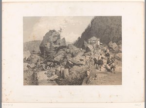 Voyageurs sur le col de la Tête Noire entre Martigny et Chamonix - Eugene Ciceri