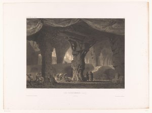 Décor de théâtre avec catacombes