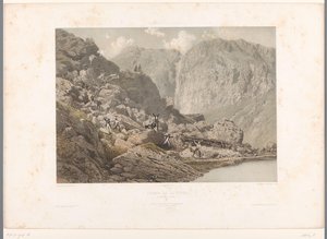 Promeneurs sur le col de la Furka (Gezichten in Zwitserland en Savoye)