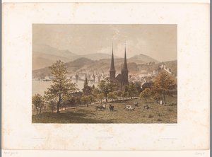 Vue de Lucerne - Eugene Ciceri