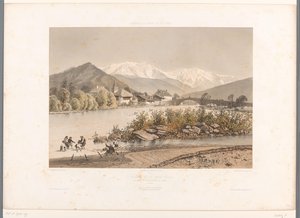 Vue de Saint-Martin-sur-Arve et du Mont Blanc - Eugene Ciceri