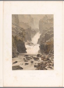 Vue de la cascade de Barberine près de Vallorcine (La Suisse, la Savoie et le Tyrol) - Eugene Ciceri
