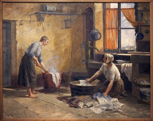 La lavande. Peinture par Eugène Damas (1844-1899), huile sur toile