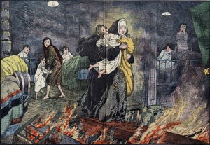 Sœur Marie Gabrielle sauvant un enfant lors de l