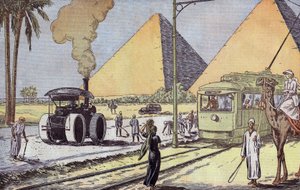 Vue des pyramides de Gizeh en Égypte, illustration d