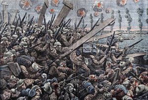Guerre 1914-1918. Front de Belgique 1914. Soldats allemands sur l