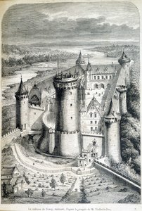 Le château de Coucy, restauré - gravure d