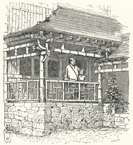 Ancienne maison chinoise construite en bambou - Eugene Emmanuel after Viollet le Duc