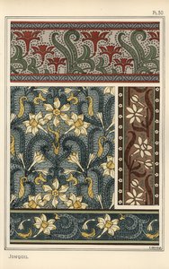 Jonquille, Narcissus jonquilla, comme motif de design en papier peint et motifs de tissu