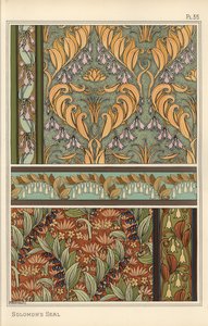 Sceau de Salomon, Polygonatum multiflorum, comme motif de design dans le papier peint, les bordures et le tissu