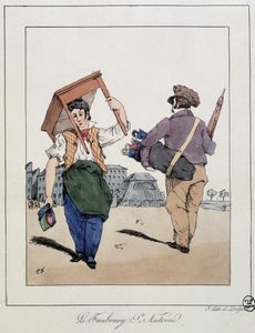 Le faubourg St Antoine : réparateur de meubles et marchand de parapluies ambulant - dans "Souvenirs d