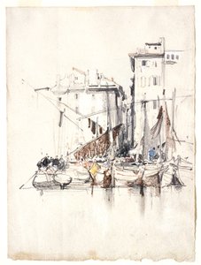 Au bord de la mer - Village de pêcheurs - Eugene Isabey