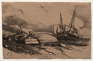 Six Marines : Couverture, Une Grève, 1833