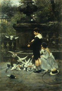 Nourrir les pigeons, 1887