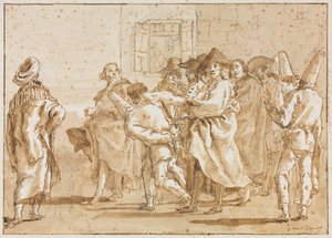 Arrestation de Punchinello - Eugene Joseph Verboeckhoven