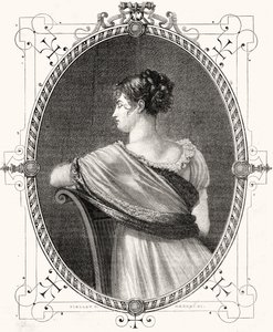 Portrait de Madame Récamier, gravé par Antoine Auguste Ernest Hebert