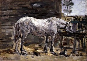 Un cheval buvant, vers 1885-90