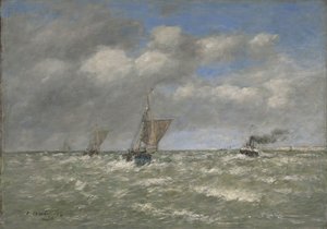 Bateaux retournant au port, Trouville, 1894 - Eugene Louis Boudin