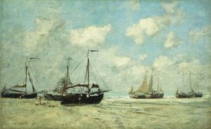 Scheveningue, Bateaux Échoués sur la Grève, 1875 - Eugene Louis Boudin
