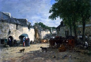 Marché aux bestiaux à Daoulas, Bretagne