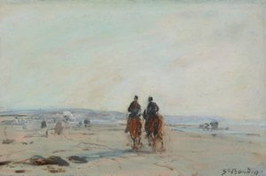 Deux cavaliers sur la plage, vers 1864-68