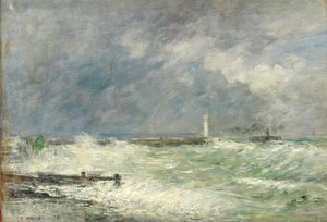 Entrée du port du Havre par temps orageux, 1895 - Eugene Louis Boudin