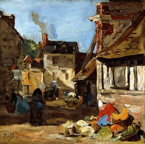 Honfleur, place du marché Sainte-Catherine, 1867-1870