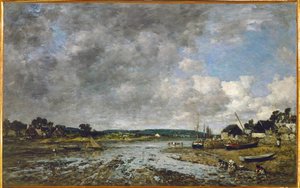Les lavandières normandes sur le rivage - Eugene Louis Boudin