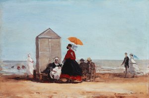 Sur la plage de Trouville, 1865