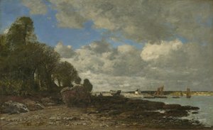 Plougastel, la traversée en ferry, 1873 - Eugene Louis Boudin