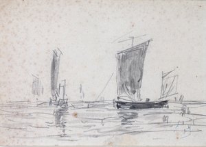 Voiliers sur la Mer - Eugene Louis Boudin