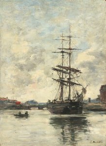 Navire sur la Touques, vers 1888-1895 - Eugene Louis Boudin