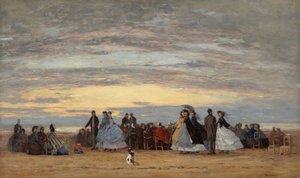 La Plage de Villerville - Eugene Louis Boudin