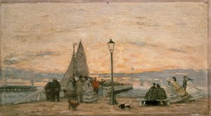 La Jetée à Trouville : Coucher de soleil