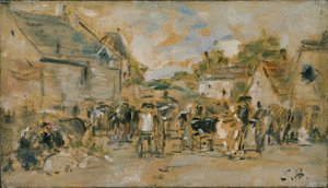 Marché du Village - Eugene Louis Boudin