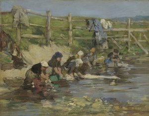 Blanchisseuses au bord de la rivière