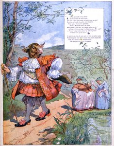 La Grenouille qui Voulait se Faire Aussi Grosse que le Bœuf, vers 1900 (gravure)
