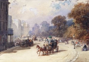 Une calèche dans une rue de Londres