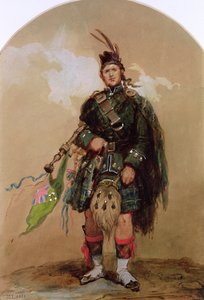 Un joueur de cornemuse des 79e Highlanders au camp de Chobham en 1853